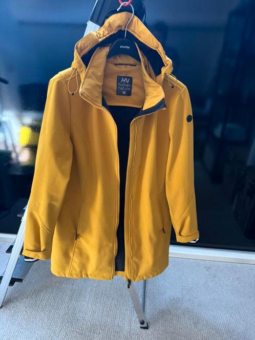 Soft shell lange jas met dunne voering , maat XL, Kleding | Dames, Jassen | Zomer, Gedragen, Maat 46/48 (XL) of groter, Geel, Ophalen