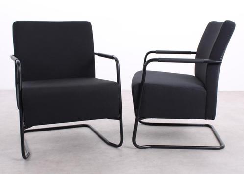 Alfa Lounge | Fauteuil | Zwart, Huis en Inrichting, Fauteuils, Zo goed als nieuw, Metaal, Stof, Overige materialen, 50 tot 75 cm