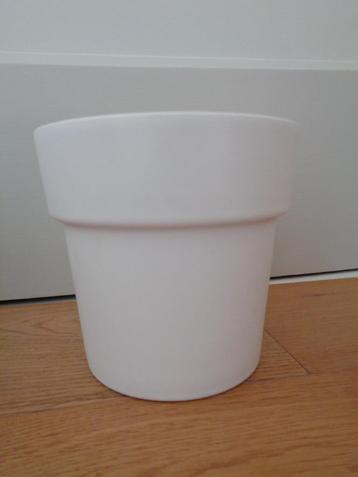 creme witte bloempot plantenpot met brede rand beschikbaar voor biedingen