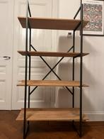 Industriële kast / stellingkast – staal & eikenhout, Ophalen, Met plank(en), Eikenhout, Zo goed als nieuw
