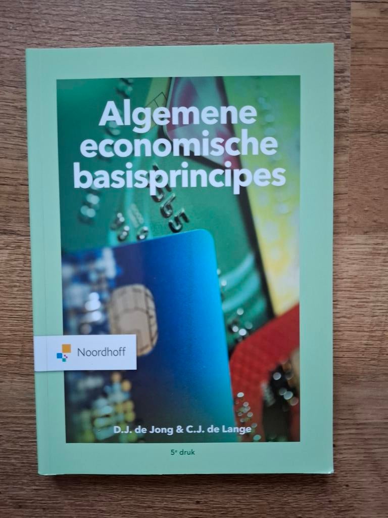Algemene economische basisprincipes 5e druk, Boeken, Studieboeken en Cursussen, Zo goed als nieuw, D.J. de Jong & C.J. de Lange