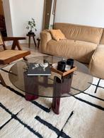 Design Salontafel Rond Glas Bordeaux Poten, Ophalen, Gebruikt, Rond, 50 tot 100 cm