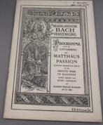 programmaboekje Bachvereniging 1929 Matthäus passion, Gelezen, Ophalen of Verzenden, Overige onderwerpen
