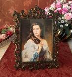 Barok koperen fotolijst antiek - vrouw schilderij, Antiek en Kunst, Antiek | Woonaccessoires, Verzenden