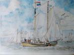 aquarel, Antiek en Kunst, Kunst | Schilderijen | Klassiek, Ophalen of Verzenden