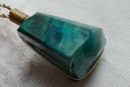Chrysocolla edelsteen hanger aan goud vergulde ketting, Verzenden, Nieuw, Steen of Mineraal, Met edelsteen