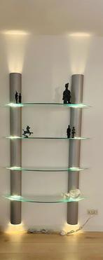 Matrix Glazen design wandmeubel met verlichting, Ophalen, Met plank(en), Zo goed als nieuw, Glas
