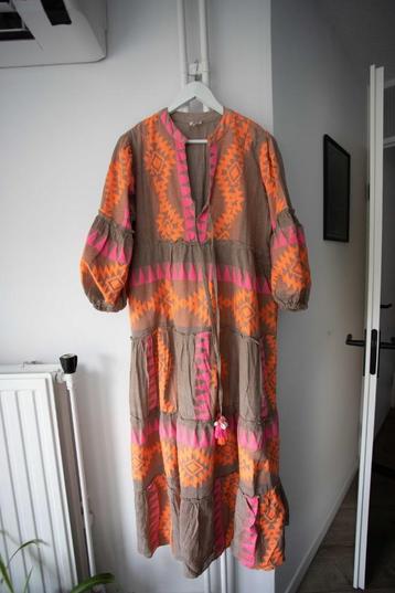 Maxi jurk oranje en roze Sumitra maat M-L beschikbaar voor biedingen