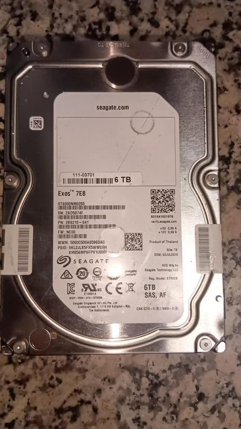 Seagate Exos 7E8 6TB Harddrive ST6000NM0285 Harddisk, Computers en Software, Harde schijven, Zo goed als nieuw, SAS, Ophalen of Verzenden