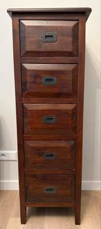 Houten Ladekast - Smal en Hoog, Huis en Inrichting, Kasten | Dressoirs, Ophalen, Minder dan 50 cm, Gebruikt, Met lade(s)