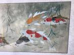 Hand geschilderde koi schilderijen op zijde, Dieren en Toebehoren, Karper of Koi