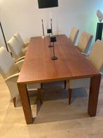 Strakke houten eettafel, Ophalen, 200 cm of meer, 50 tot 100 cm, Zo goed als nieuw