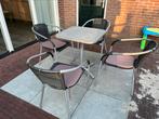 Tuinset, bistro set, tafel met 4 stoelen, Ophalen, 4 zitplaatsen, Gebruikt, Aluminium