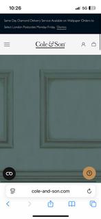 Nieuw 1 rol Cole and Son Library Frieze 1 Behang, Ophalen of Verzenden, Minder dan 10 m², Groen