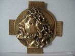 Antiek vintage Jezus bronzen wandtableau sculptuur reliëf, Verzamelen, Religie, Ophalen of Verzenden, Gebruikt, Beeld(je), Christendom | Katholiek