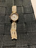 Vintage chique parel horloge, Sieraden, Tassen en Uiterlijk, Horloges | Dames, Ophalen of Verzenden, Zo goed als nieuw, Kunststof