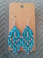 Oorbellen Franje hangers blauw, Ophalen of Verzenden, Nieuw, Blauw, Overige materialen