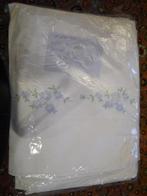 oud laken met blauw borduursel op band met 2 slopen, Huis en Inrichting, Slaapkamer | Beddengoed, Wit, Overige typen, Tweepersoons