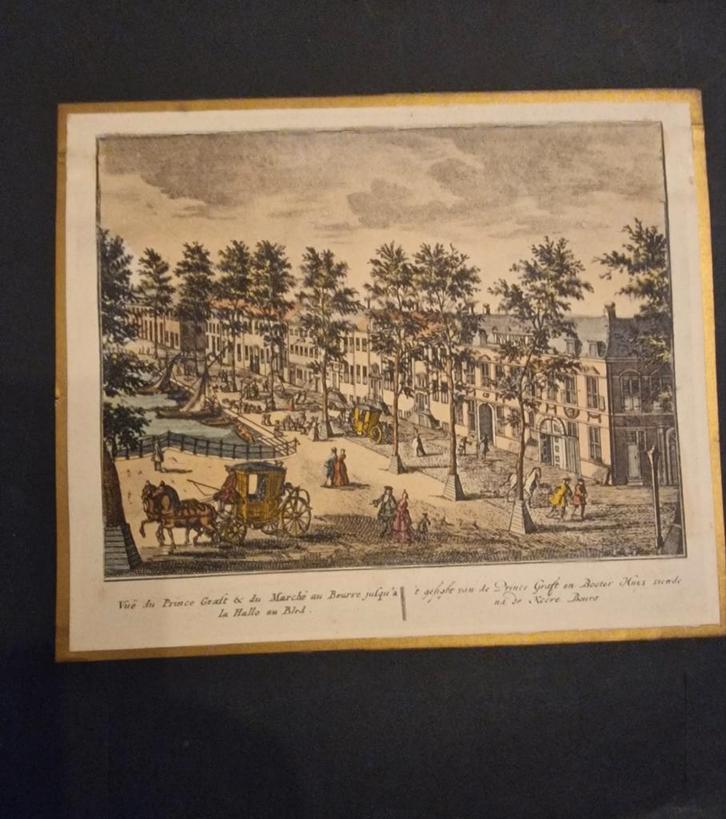 Prent, gravure gezicht op de prinsengracht, Antiek en Kunst, Kunst | Etsen en Gravures, Ophalen of Verzenden
