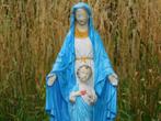 Maria met Jezus heilig hart, vol stenen kerkbeeld., Antiek en Kunst, Antiek | Religie, Ophalen of Verzenden