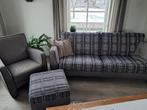 Nette 3 zitbank en 2 fauteuils plus hocker, Ophalen, Gebruikt, Stof