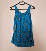 Vintage retro hemd top blauw hawaii maat s 36 goud, Blauw, Ophalen of Verzenden, Zo goed als nieuw, Maat 36 (S)