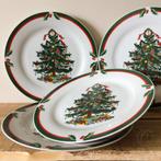 Vintage set van 4 Dinerborden Christmas Tree AM/63, Huis en Inrichting, Ophalen of Verzenden, Zo goed als nieuw, Bord(en), Overige stijlen