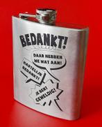 heupfles heupflacon platvink Bedankt !, Antiek en Kunst, Ophalen of Verzenden