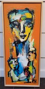 Peter HERMANS, figuur in oranje, Antiek en Kunst, Kunst | Schilderijen | Klassiek, Ophalen of Verzenden