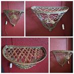Set van twee, unieke, ijzeren vintage wand consoles, Ophalen of Verzenden, Zo goed als nieuw