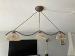 Hanglamp brons 2 stuks, Huis en Inrichting, Lampen | Hanglampen, Ophalen of Verzenden, Zo goed als nieuw, Glas, 75 cm of meer