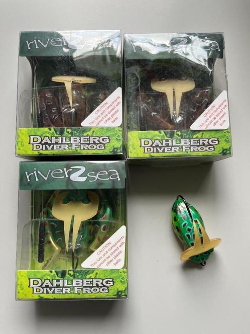 River2Sea Dahlberg Diver Frog (Groen/Bruin) 3 stuks - nieuw, Watersport en Boten, Hengelsport | Roofvissen, Nieuw, Overige typen