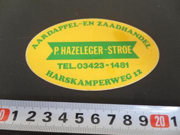 sticker Stroe P. Hazeleger Aardappel- en zaadhandel   beschikbaar voor biedingen