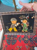 Vintage Chinees Schilderij met Inlegwerk, Antiek en Kunst, Ophalen of Verzenden