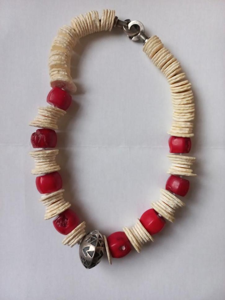 Korte halsketting, echt zilver, Sieraden, Tassen en Uiterlijk, Kettingen, Gebruikt, Zilver, Zilver, Ophalen of Verzenden
