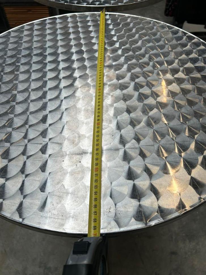 Metalen statafel - Industrieel design, Huis en Inrichting, Tafels | Statafels, Gebruikt, In hoogte verstelbaar, Ophalen of Verzenden