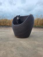 Vintage pencil reed barrel chair ball chair, Huis en Inrichting, Ophalen, Gebruikt, 75 tot 100 cm