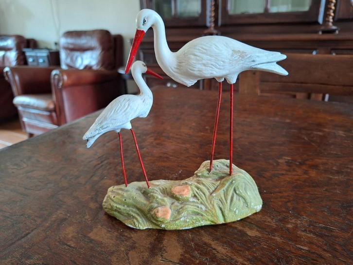 Oude Ooievaars Beeld/Beeldje Ooievaar, Antiek en Kunst, Curiosa en Brocante, Ophalen of Verzenden