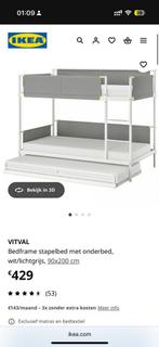 Ikea vitval stapelbed met onderbed voor 3e loge, Ophalen, 90 cm, 160 tot 180 cm, Tweepersoons