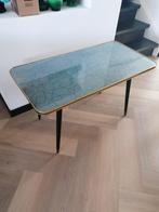 vintage jaren 50/60 salontafel, Gebruikt, 100 tot 150 cm, Glas, Minder dan 50 cm