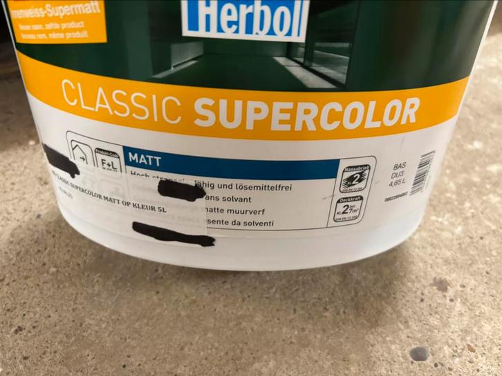 Herbol classic donkerbruingrijze muurverf 5liter, Hobby en Vrije tijd, Schilderen, Nieuw, Acrylverf, Ophalen