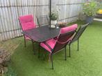 tuintafel met 6 stoelen, Tuin en Terras, Tuintafels, Ophalen, Gebruikt, Rechthoekig, Metaal