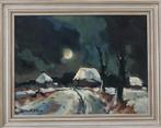 Toon Koster(1913)Olieverf Board "Landschap in Maanlicht" Ges, Ophalen of Verzenden