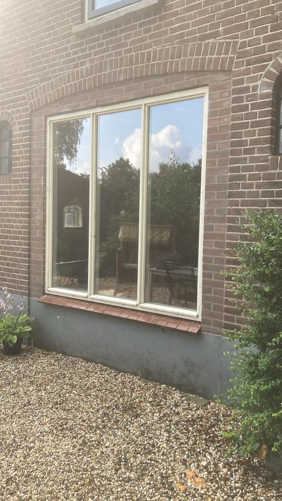 Hardhouten Kozijn met HR++ glas t.e.a.b., Doe-het-zelf en Verbouw, Glas en Ramen, Zo goed als nieuw, Gevelraam of Ruit, 160 cm of meer