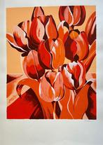 Zeefdruk Derox - Oranje tulpen, Antiek en Kunst, Kunst | Litho's en Zeefdrukken, Verzenden