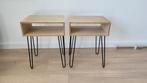 Twee nachtkastjes met hairpin-poten, Ophalen, Gebruikt, Minder dan 45 cm, Minder dan 55 cm