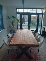 orginele teak houten robuuste tafel 220 cm x 105 cm, Huis en Inrichting, Complete eetkamers, Ophalen, Gebruikt