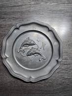 Tinnen bord met vissen, Antiek en Kunst, Ophalen of Verzenden