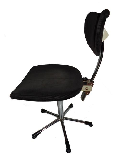 Mooie vintage Gispen Gebr. De Wit design bureaustoel, Huis en Inrichting, Stoelen, Gebruikt, Eén, Hout, Metaal, Stof, Zwart, Ophalen