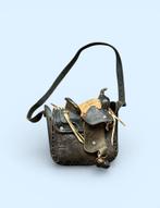 Unieke handgemaakte zadeltas schoudertas van leer, Ophalen of Verzenden, Gebruikt, Bruin, Schoudertasje